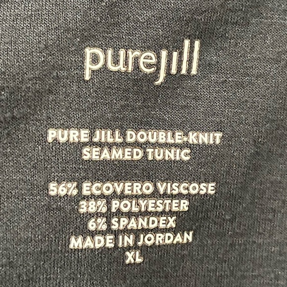 J. Jill Pure Jill Double Knit Seamed Tunic Greystone V Neck XL - Picture 7 of 10